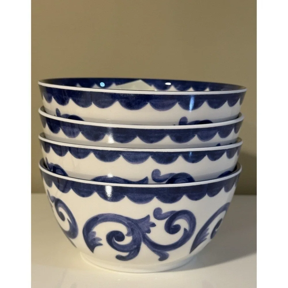 Set 4 BLUE ROSE SCROLL 6